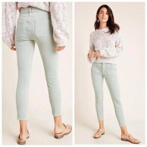 Pilcro Anthropologie High-Rise Stretch Corduroy Skinny Jean Mint Green-Size 32 P